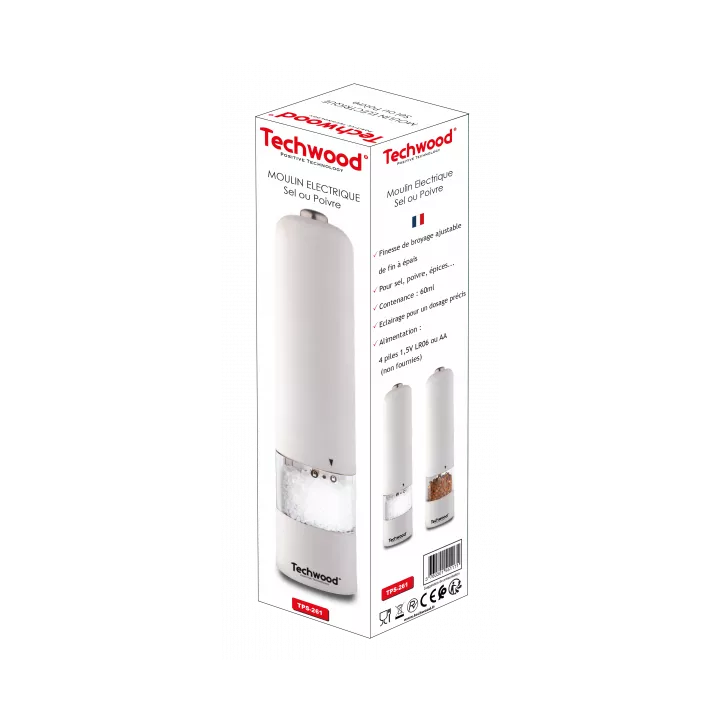 MOULIN ÉLECTRIQUE SEL ET POIVRE 1.5V TECHWOOD