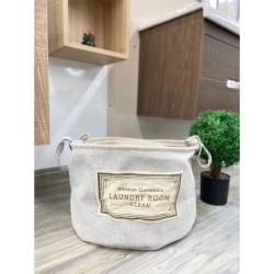 PANIER À LINGE PLIABLE ROND AVEC POIGNÉES 40X30CM