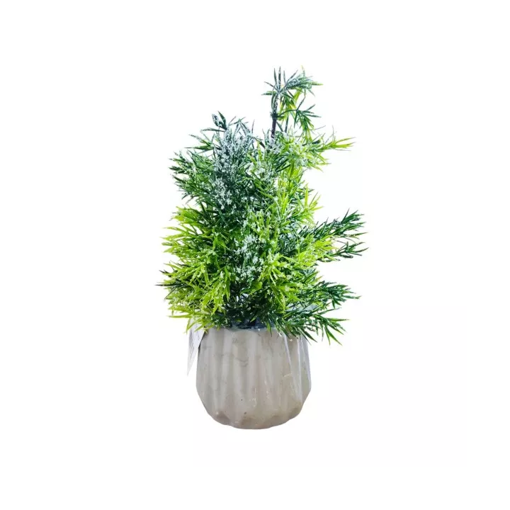 PLANTE ARTIFICIELLE DÉCORATIVE HAUTEUR 30CM, POT EN CIMENT PLANTE ARTIFICIELLE DÉCORATIVE HAUTEUR 30CM, POT EN CIMENT