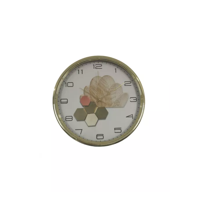 HORLOGE MURALE RONDE EN PLASTIQUE DESIGN ROSE ET VERTE Ø35CM HORLOGE MURALE RONDE EN PLASTIQUE DESIGN ROSE ET VERTE Ø35CM