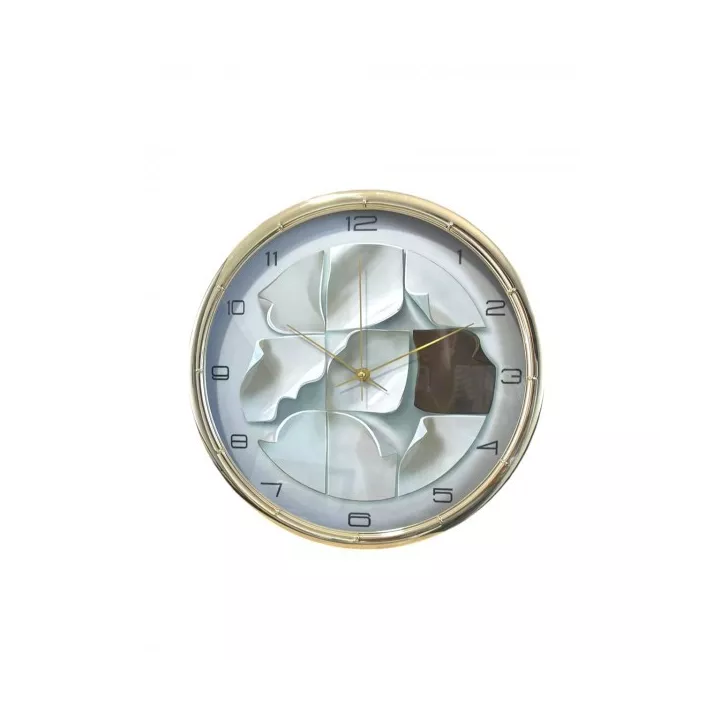HORLOGE MURALE EN PLASTIQUE RONDE DESIGN VERT Ø35CM