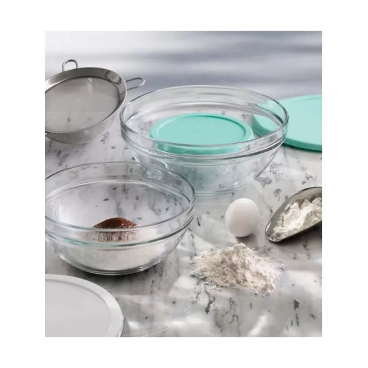 LOT DE 4 BOÎTES DE CONSERVATION EN VERRE PASABAHCE