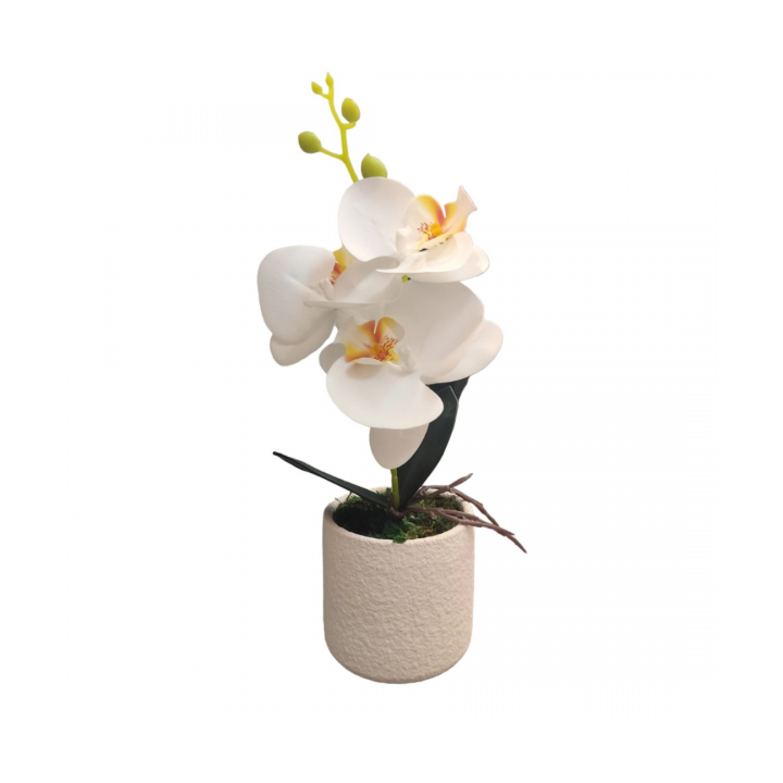 FLEUR ARTIFICIELLE ORCHIDÉE POT EN CÉRAMIQUE 38*11CM