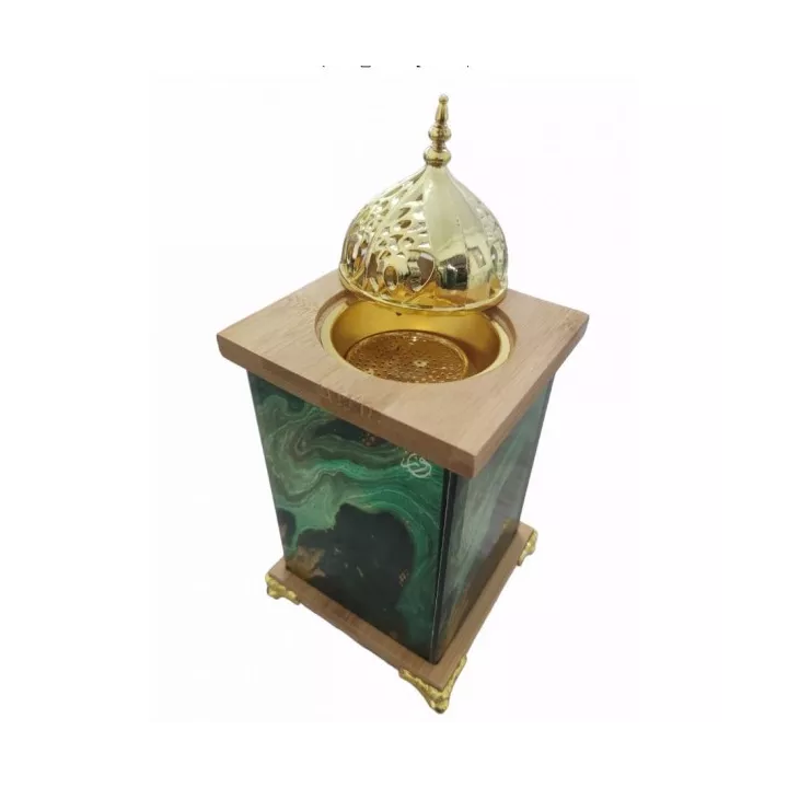 ENCENSOIR ORIENTAL AVEC COUVERCLE MÉTAL DORÉ