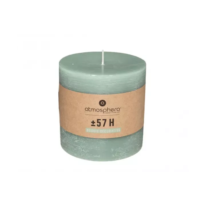 BOUGIE RUSTIQUE VERT EUCALYPTUS Ø10CM ATMOSPHERA