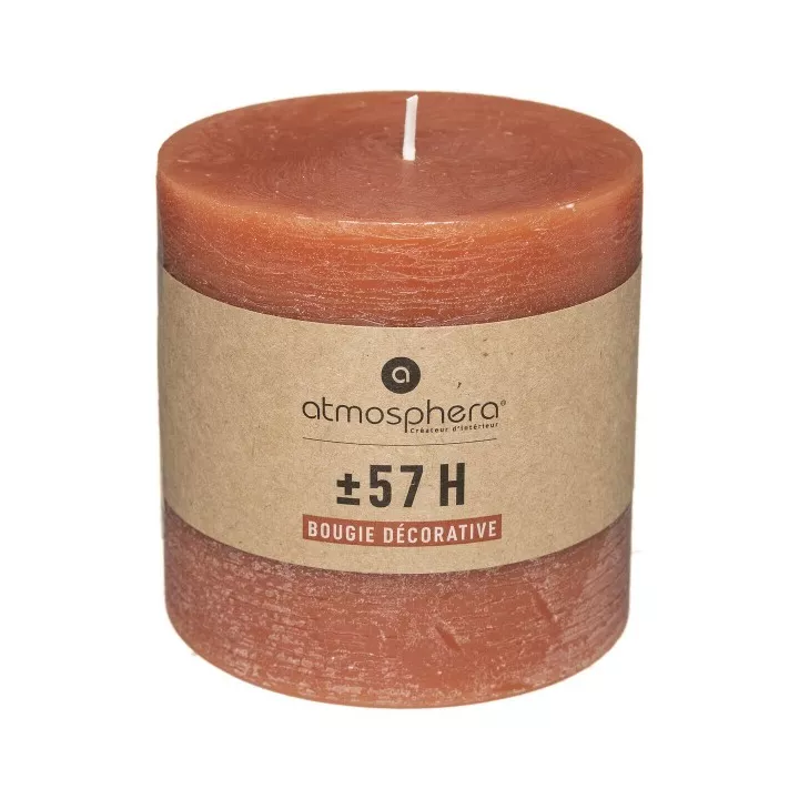 BOUGIE RUSTIQUE ORANGE AMBRE Ø10CM ATMOSPHERA