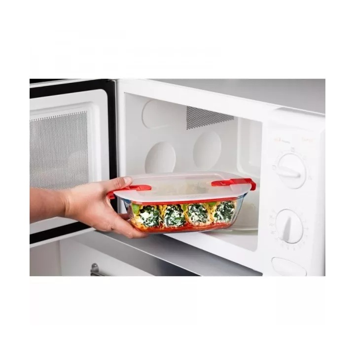 PLAT RECTANGULAIRE 2.5L AVEC COUVERCLE 28*20*8CM PYREX