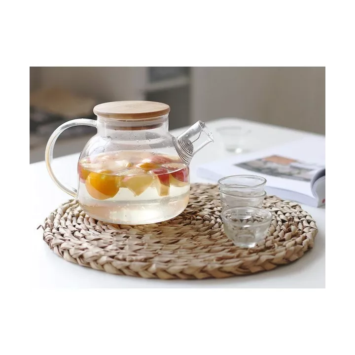 THÉIÈRE EN VERRE COUVERCLE EN BOIS 750ML