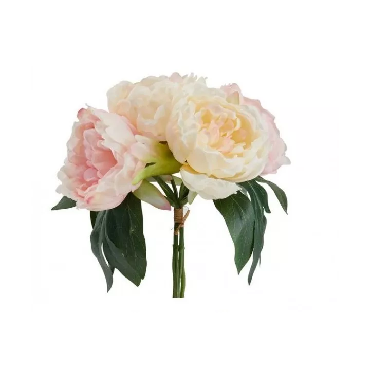 BOUQUET ARTIFICIEL DE 4 PIVOINES H30CM ATMOSPHERA