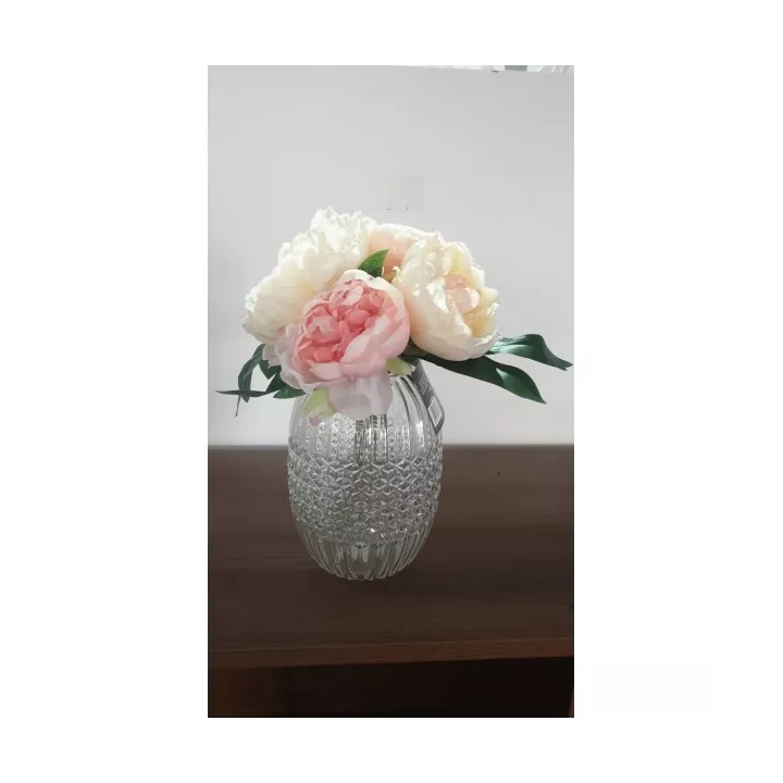 BOUQUET ARTIFICIEL DE 4 PIVOINES H30CM ATMOSPHERA