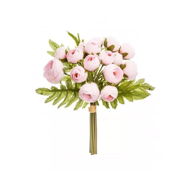 BOUQUET ARTIFICIEL DE CAMELIA ROSE H30CM ATMOSPHERA