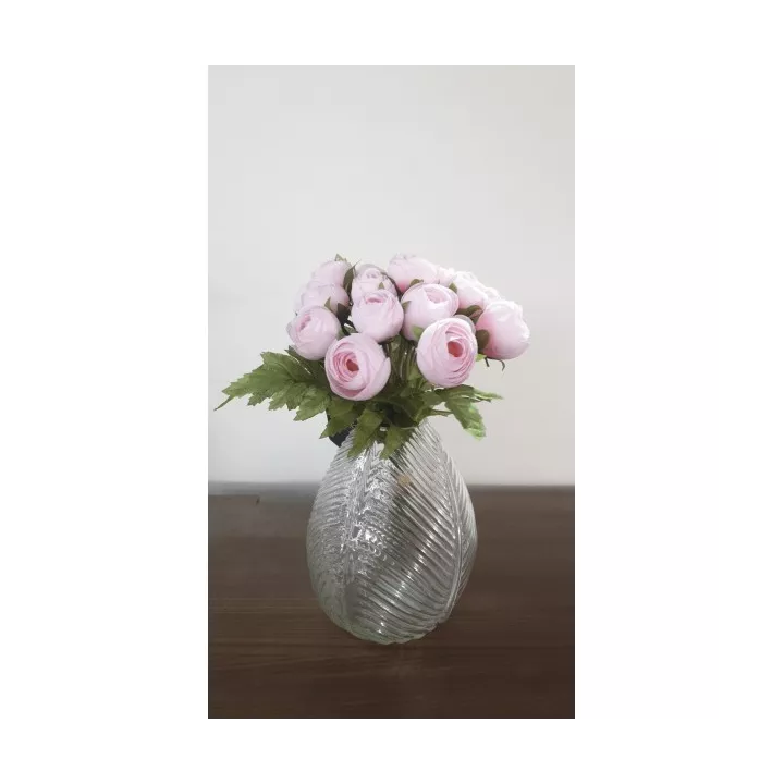 BOUQUET ARTIFICIEL DE CAMELIA ROSE H30CM ATMOSPHERA