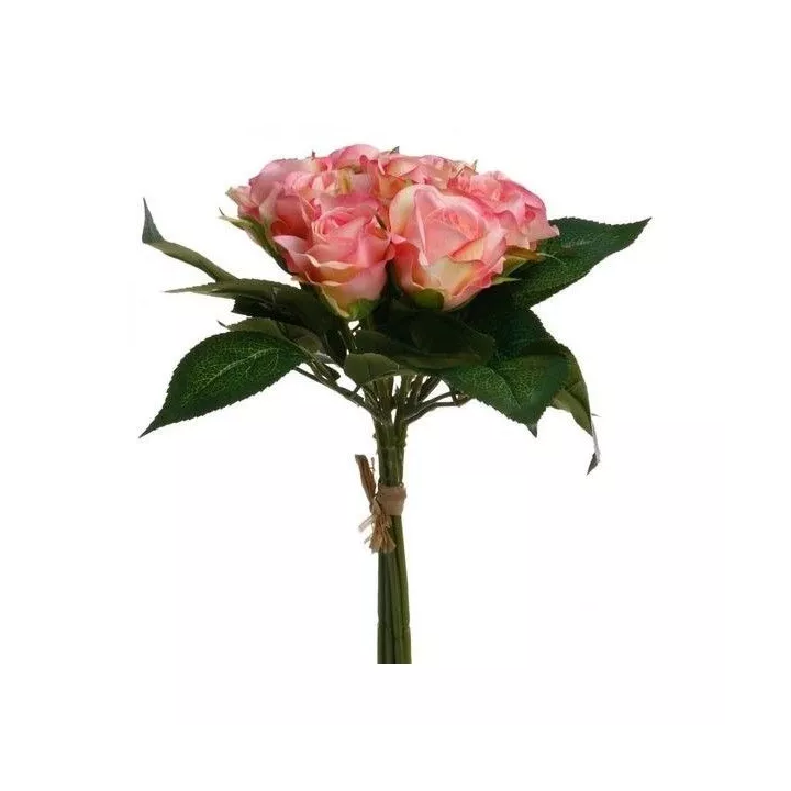 BOUQUET ARTIFICIEL DE FLEURS ROSE H24CM ATMOSPHERA