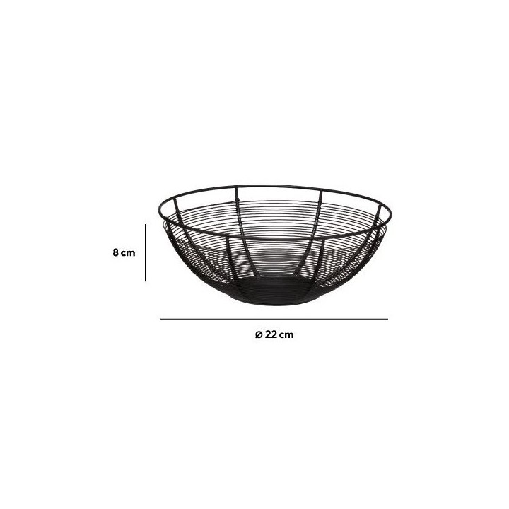 CORBEILLE EN FER Ø22CM NOIR 5FIVE CORBEILLE EN FER Ø22CM NOIR 5FIVE