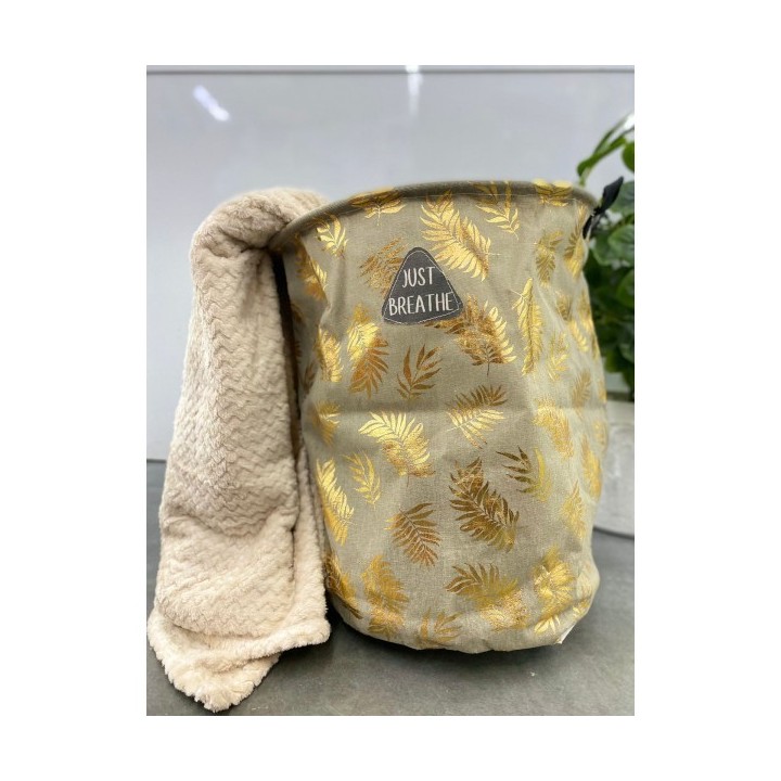 PANIER À LINGE PLIABLE ROND AVEC POIGNÉES 42X34CM