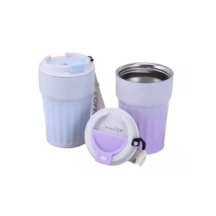 MUG ISOTHERME AVEC COUVERCLE 400ML COULEURS