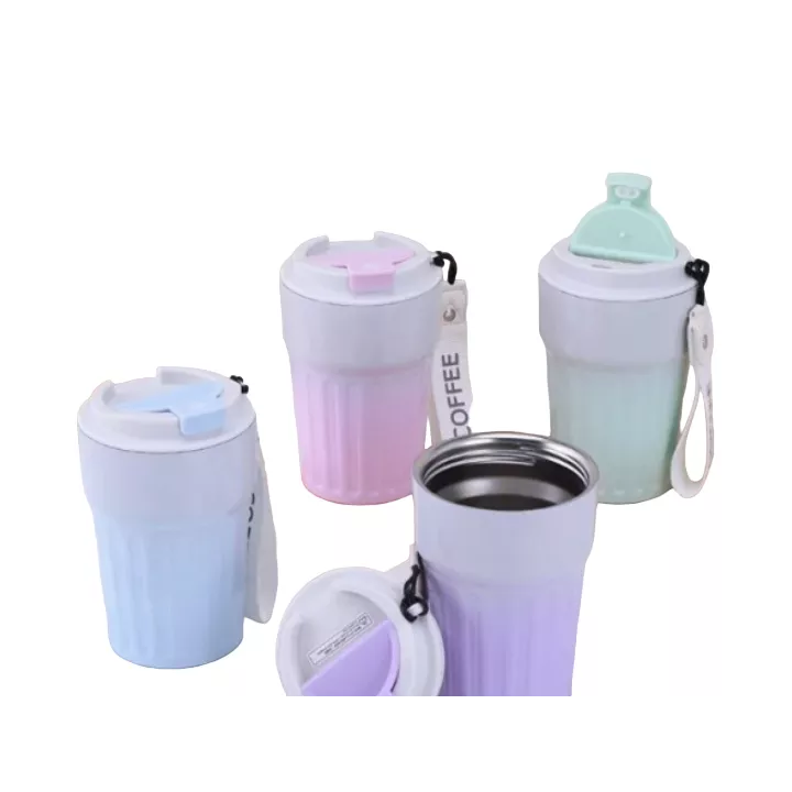 MUG ISOTHERME AVEC COUVERCLE 400ML COULEURS