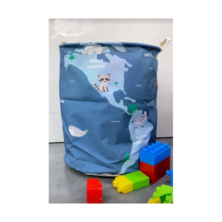 PANIER À LINGE PLIABLE ROND AVEC POIGNÉES 40X35CM AVEC MOTIF