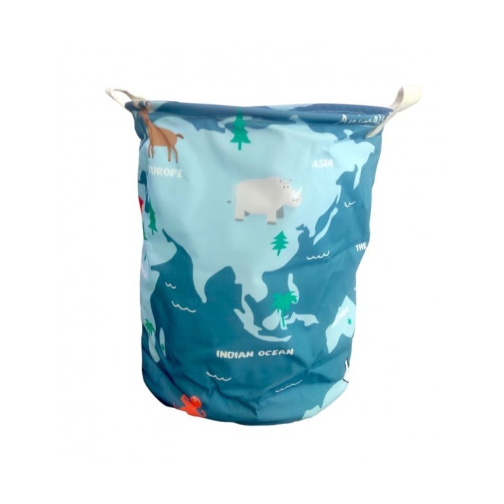 PANIER À LINGE PLIABLE ROND AVEC POIGNÉES 40X35CM AVEC MOTIF