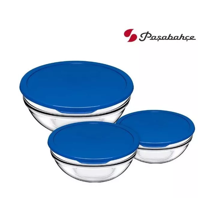 LOT DE 3 BOÎTES DE CONSERVATION EN VERRE PASABAHCE