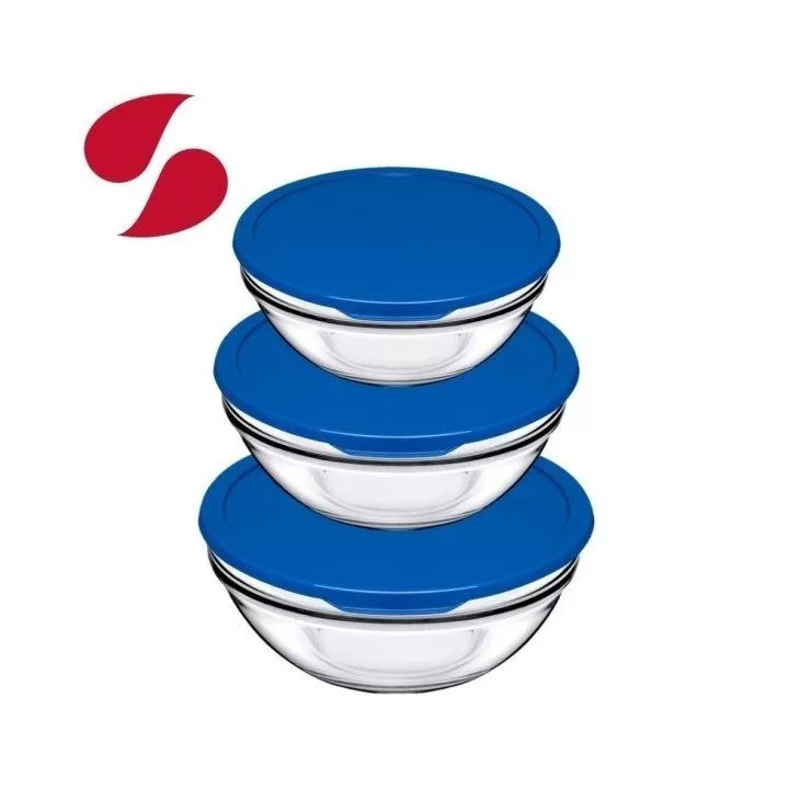 LOT DE 3 BOÎTES DE CONSERVATION EN VERRE PASABAHCE