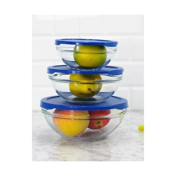 LOT DE 3 BOÎTES DE CONSERVATION EN VERRE PASABAHCE