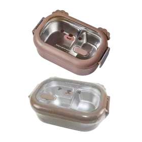 BOÎTE À REPAS EN ACIER INOXYDABLE À 2 COMPARTIMENTS BOÎTE À REPAS EN ACIER INOXYDABLE À 2 COMPARTIMENTS