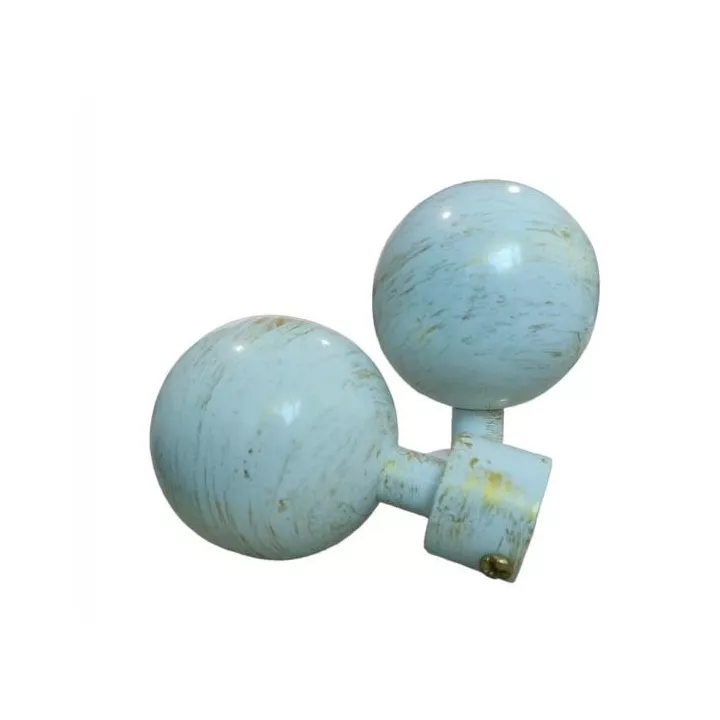 LOT 2 EMBOUTS BOULE BLANC DORÉ POUR TRINGLE À RIDEAU Ø 20MM DARIK