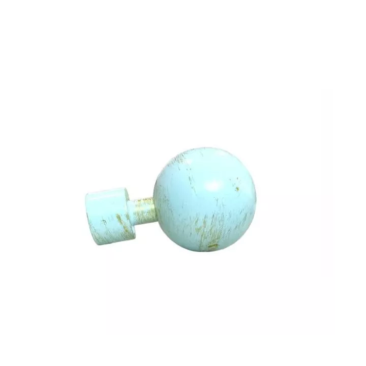 LOT 2 EMBOUTS BOULE BLANC DORÉ POUR TRINGLE À RIDEAU Ø 20MM DARIK