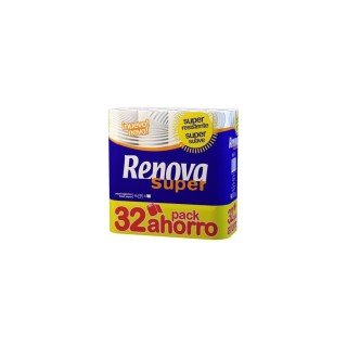 LOT DE 32 ROULEAUX PAPIER HYGIÉNIQUE RENOVA SUPER
