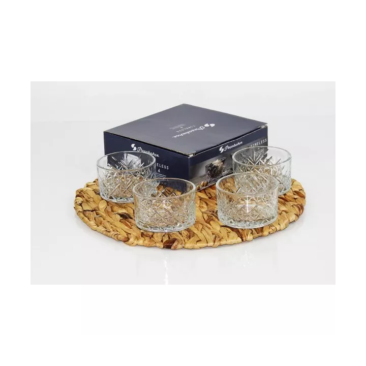 LOT DE 4 BOLS TIMELESS EN VERRE Ø9CM PASABAHCE LOT DE 4 BOLS TIMELESS EN VERRE Ø9CM PASABAHCE