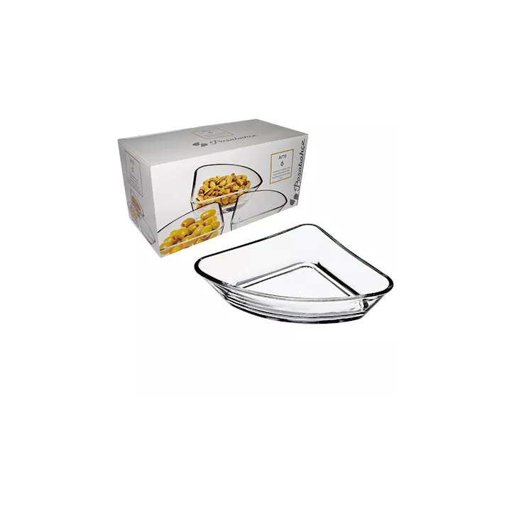 LOT DE 6 BOLS EN VERRE FORME TRIANGLE PASABAHCE