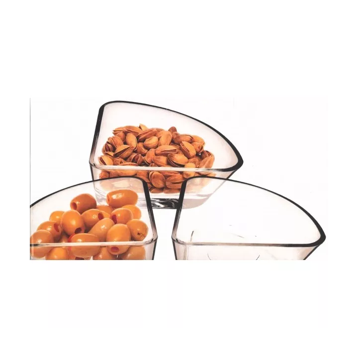 LOT DE 6 BOLS EN VERRE FORME TRIANGLE PASABAHCE