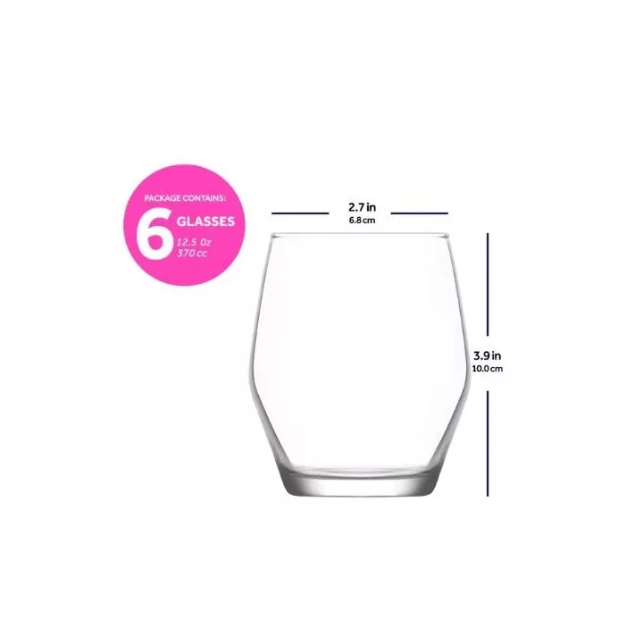 LOT DE 6 VERRES ELLA 370ML LAV
