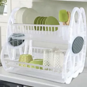PORTE ASSIETTES DOUBLE ETAGES TRANSPARENT SOTUFAB PLAST