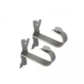 LOT DE 2 SUPPORTS PLAFOND POUR TRINGLE SATINÉ Ø28MM
