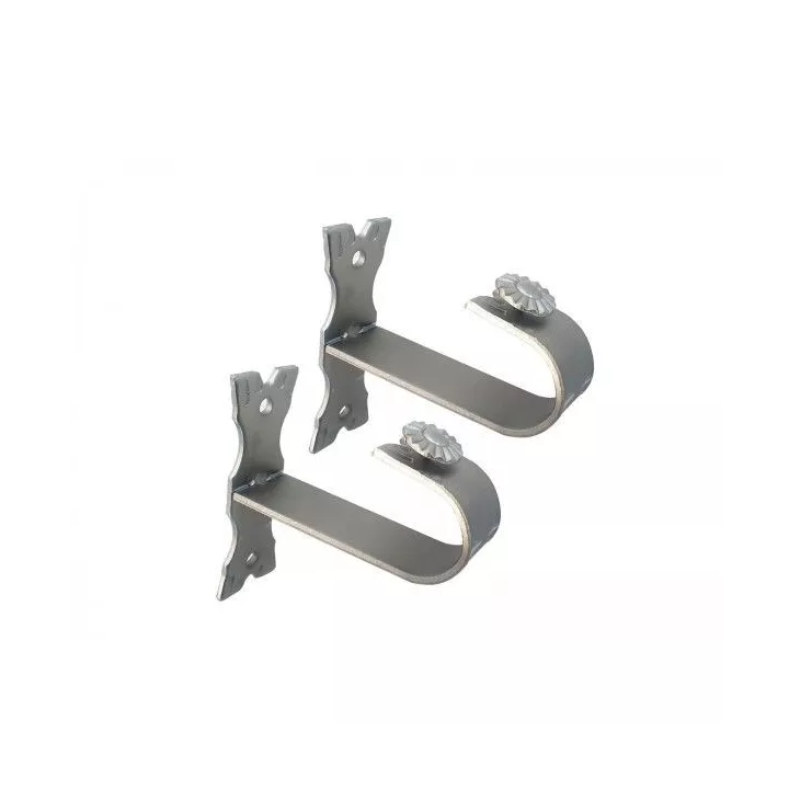 LOT DE 2 SUPPORTS PLAFOND POUR TRINGLE SATINÉ Ø28MM