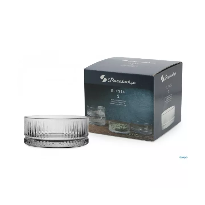 LOT DE 2 BOLS ELYSIA EN VERRE Ø13CM PASABAHCE
