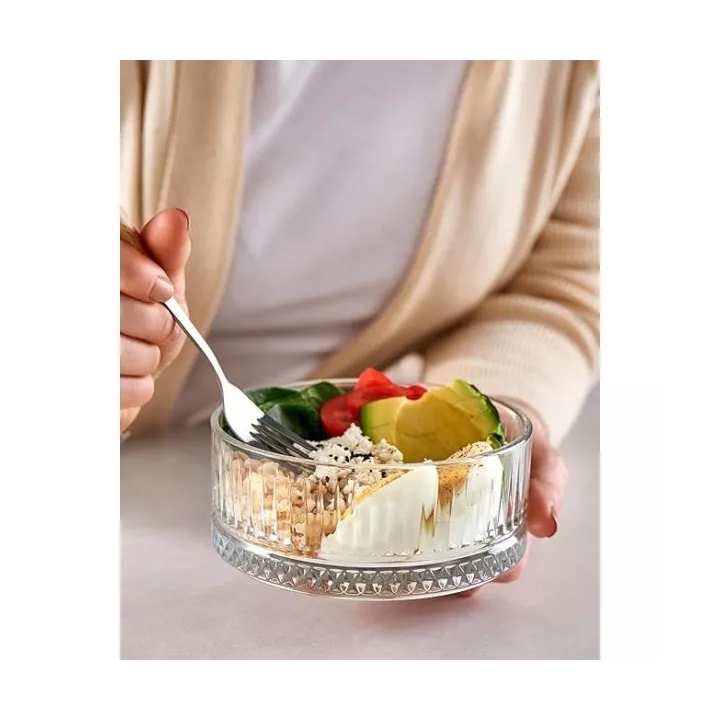 LOT DE 2 BOLS ELYSIA EN VERRE Ø13CM PASABAHCE