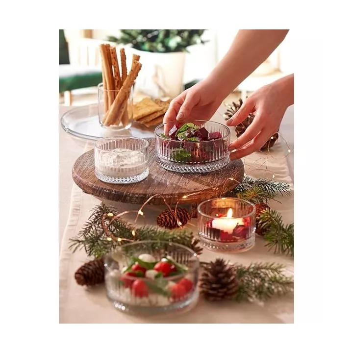 LOT DE 2 BOLS ELYSIA EN VERRE Ø13CM PASABAHCE