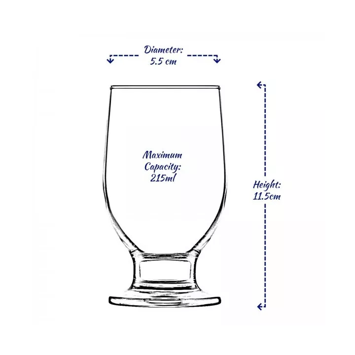 LOT DE 6 VERRES SUR PIED RENA 215ML LAV