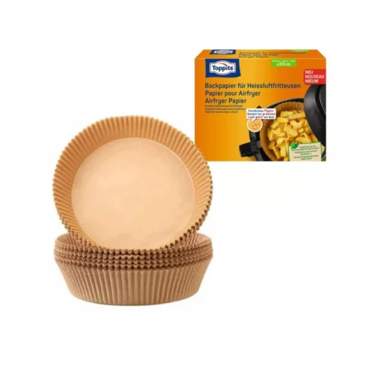 LOT DE 20 PAPIER CUISSON AIRFRYER Ø20CM TOPPITS