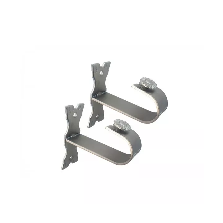 LOT DE 2 SUPPORTS PLAFOND POUR TRINGLE SATINÉ Ø20MM