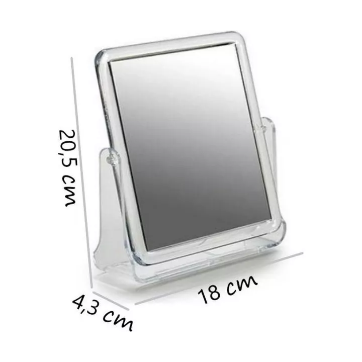 MIROIR DE TABLE EN PLASTIQUE TRANSPARENT SUR PIED