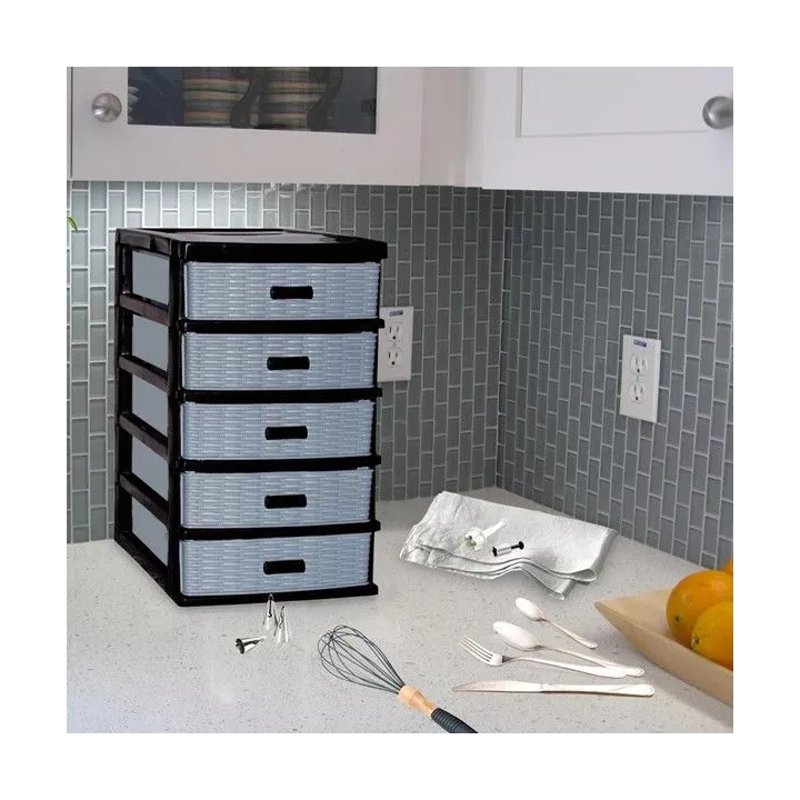 BOITE DE RANGEMENT ROTIN À 5 TIROIRS SOTUFAB PLAST