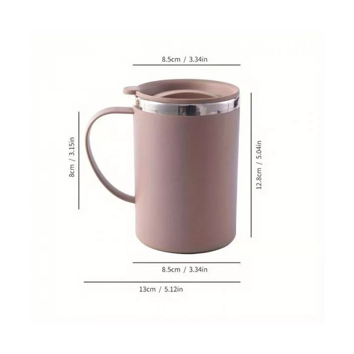 MUG ISOTHERME AVEC COUVERCLE 500ML COULEURS
