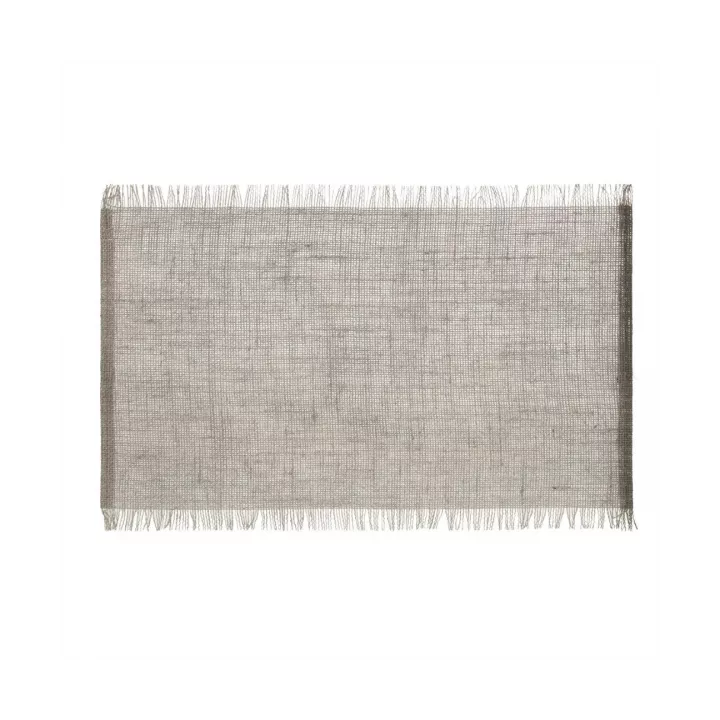 SET DE TABLE EN JUTE FRANGE 30*45CM GRÈGE SECRET DE GOURMET SET DE TABLE EN JUTE FRANGE 30*45CM GRÈGE SECRET DE GOURMET