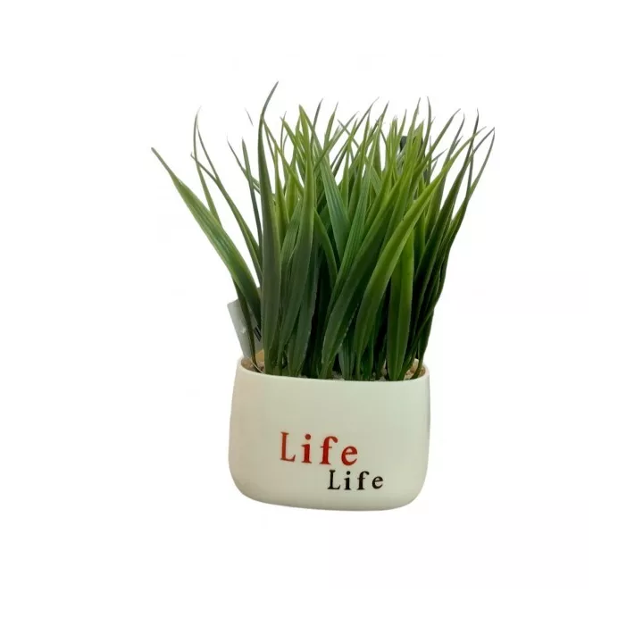 PLANTE ARTIFICIELLE 21CM, POT EN PLASTIQUE