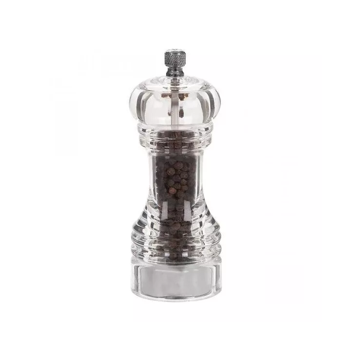 MOULIN À SEL/POIVRE EN VERRE TRANSPARENT 15CM