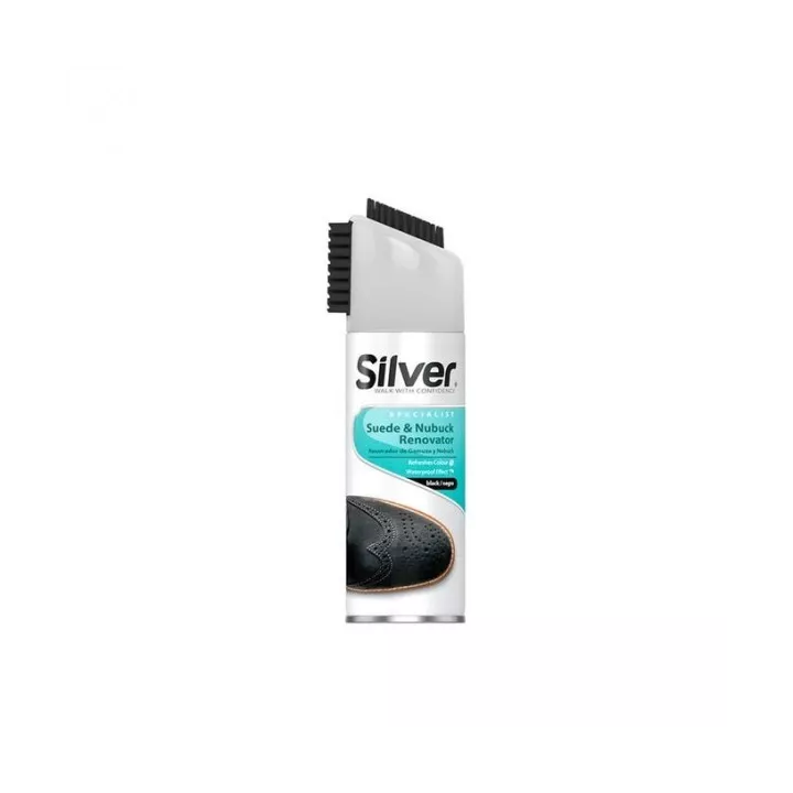 RÉNOVATEUR POUR DAIM ET NUBUCK AVEC BROSSE 200ML NOIR SILVER